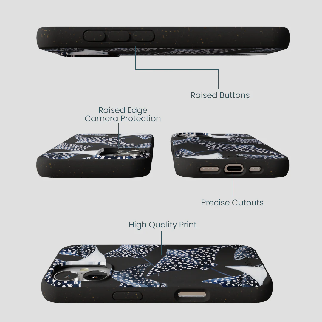 Black Midnight Rays iPhone 16 Case - Image 3