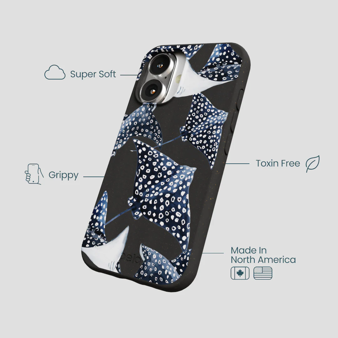Black Midnight Rays iPhone 16 Case - Image 4