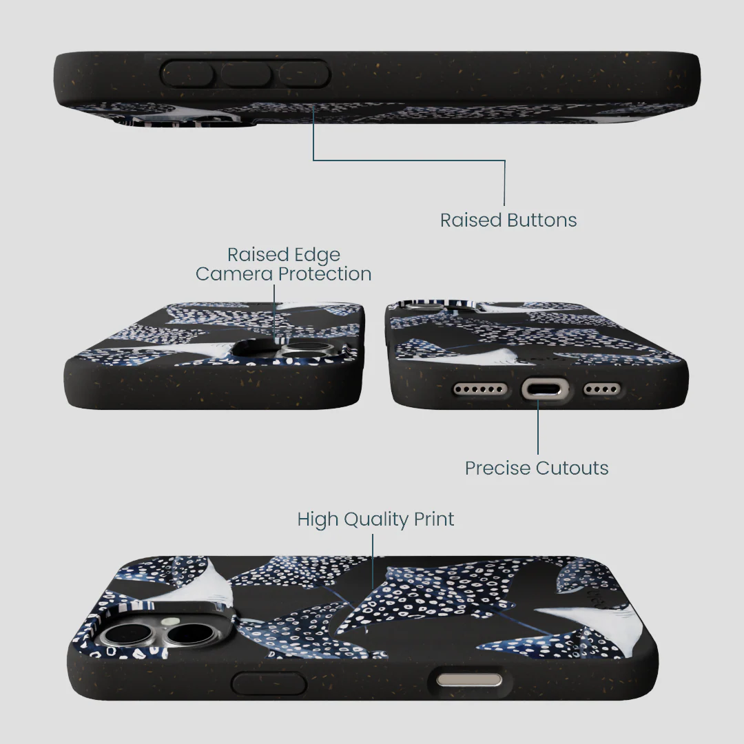 Black Midnight Rays iPhone 16 Plus Case - Image 3