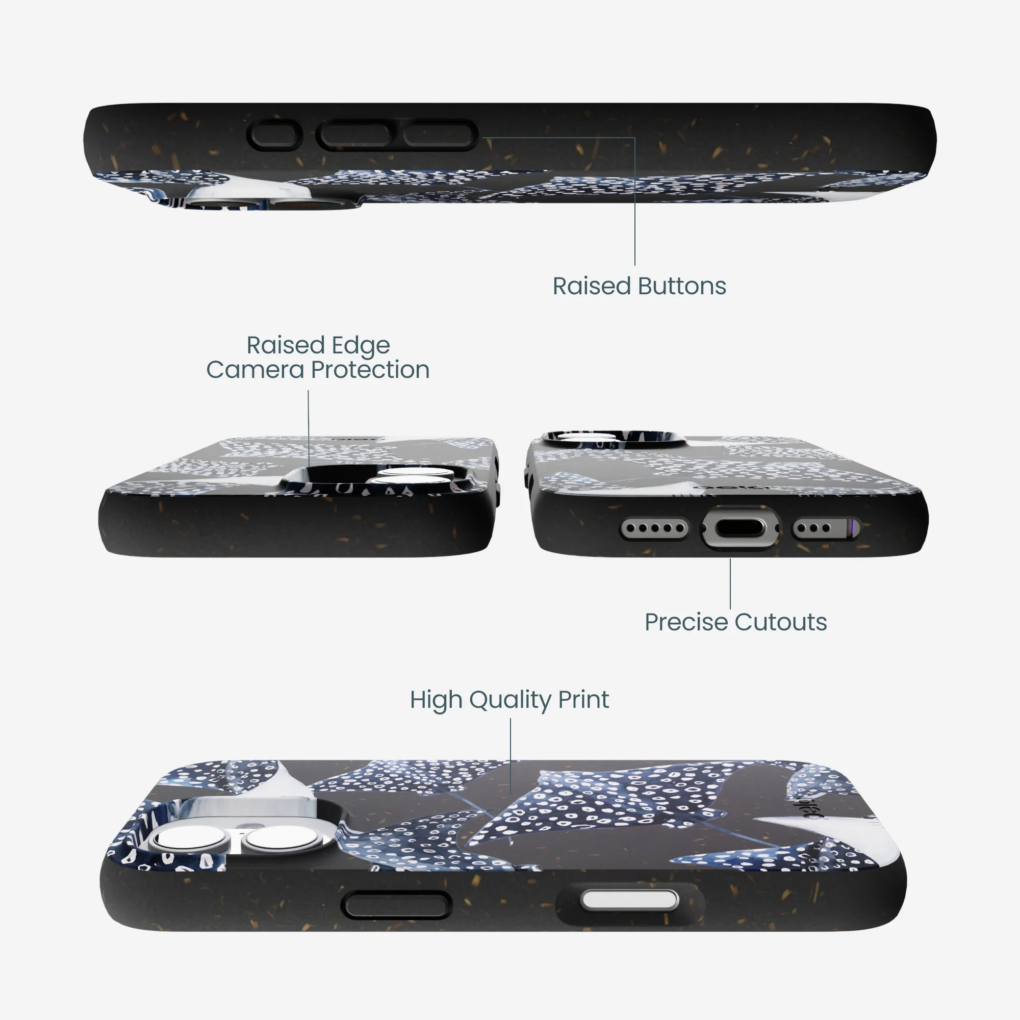 Black Midnight Rays iPhone 17 Case - Image 3
