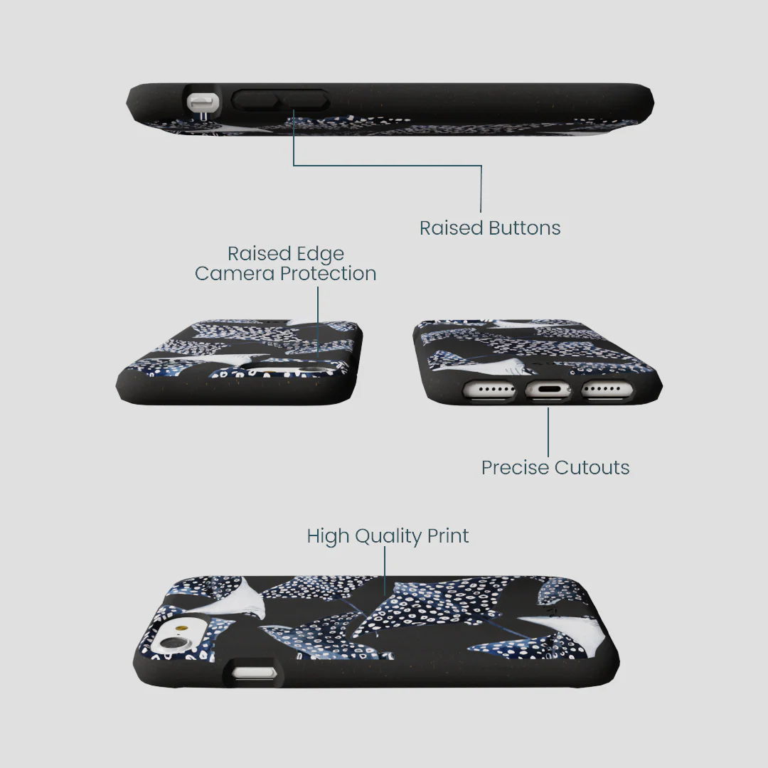 Black Midnight Rays iPhone 6/6s/7/8/SE Case - Image 3
