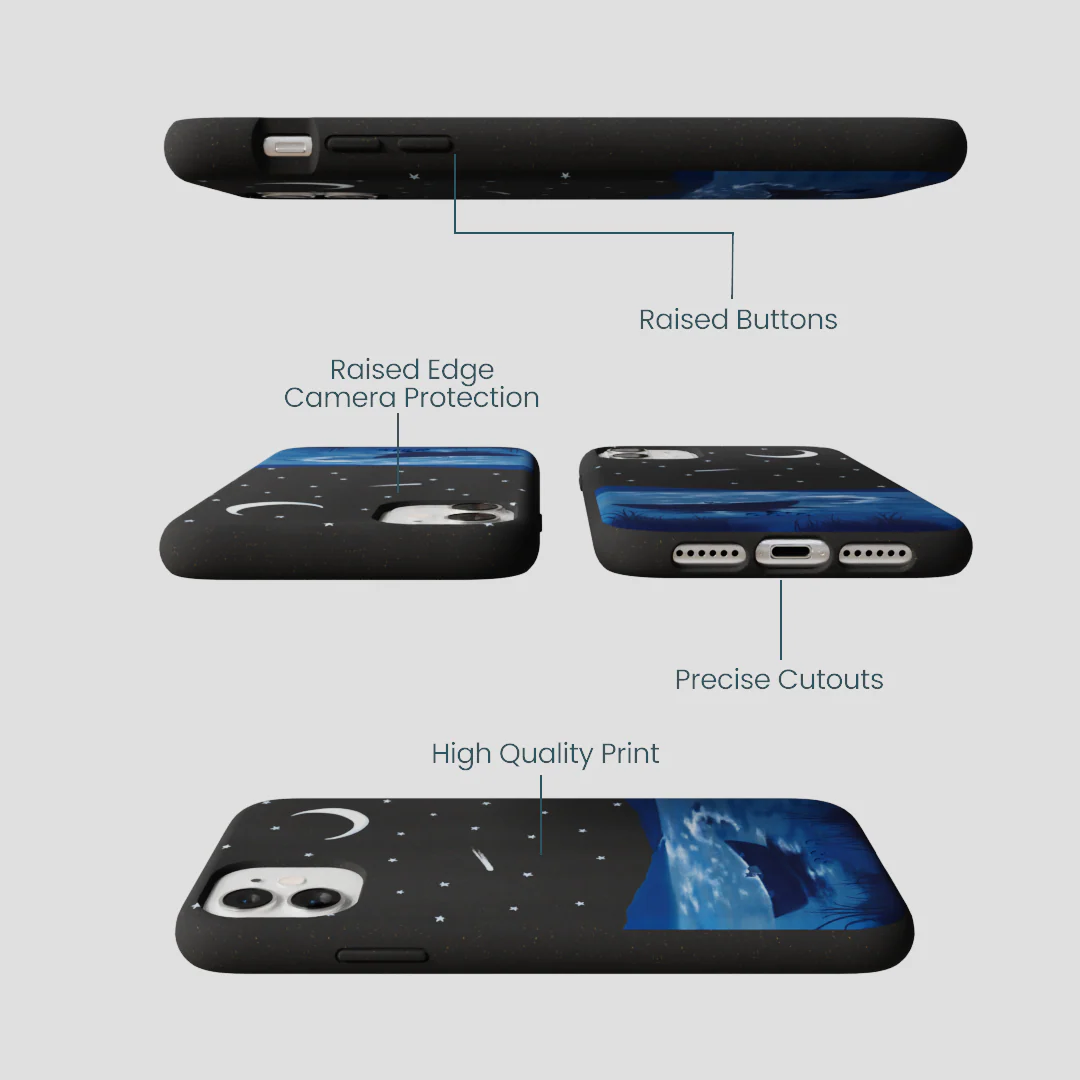 Black Moonlight Lake iPhone 11 Case - Image 3