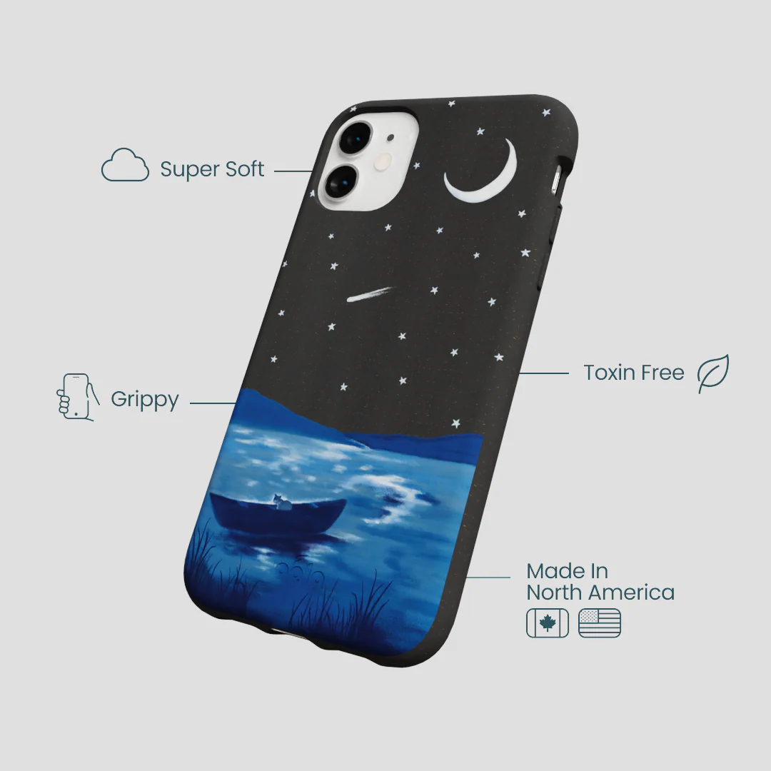 Black Moonlight Lake iPhone 11 Case - Image 4