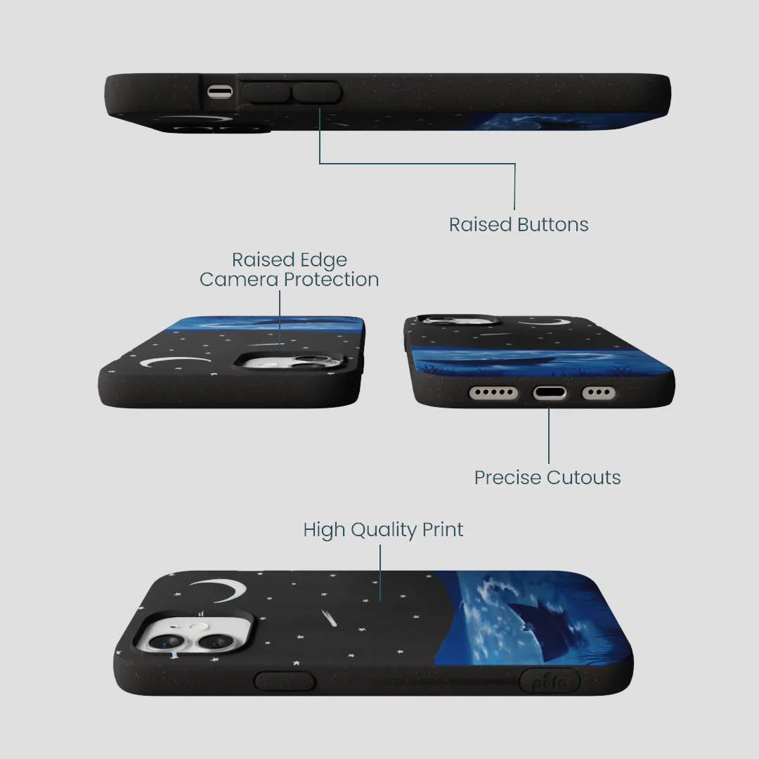 Black Moonlight Lake iPhone 12/ iPhone 12 Pro Case - Image 3