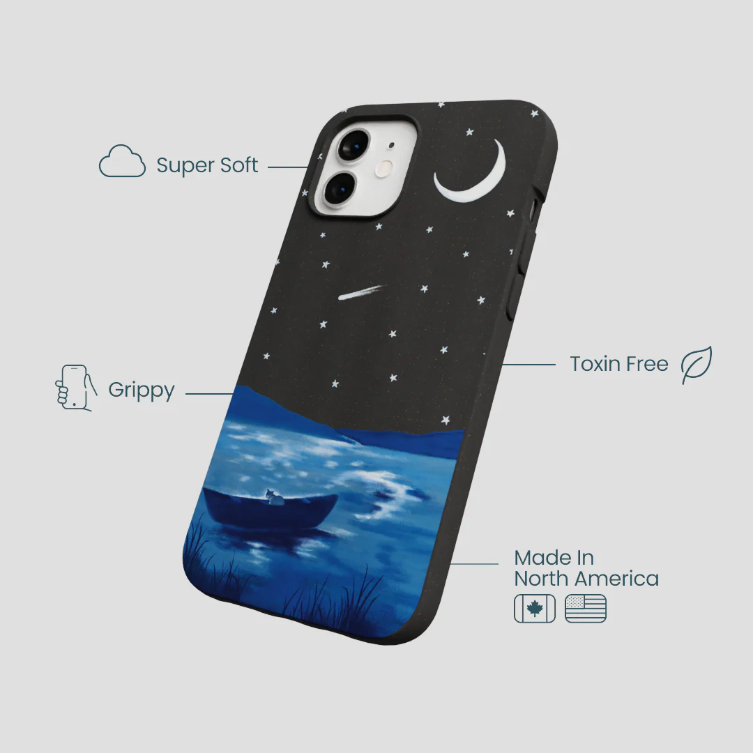 Black Moonlight Lake iPhone 12/ iPhone 12 Pro Case - Image 4