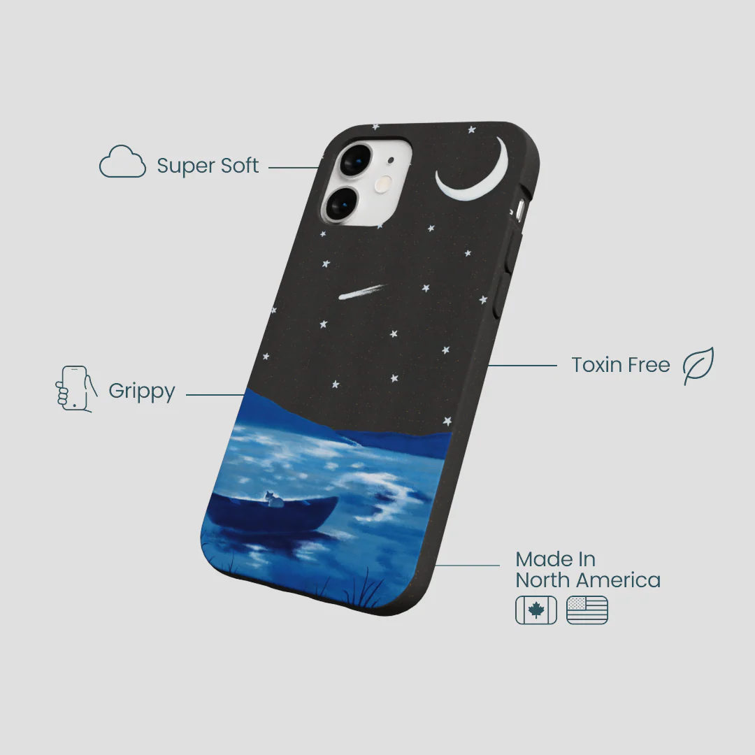 Black Moonlight Lake iPhone 12 Mini Case - Image 4