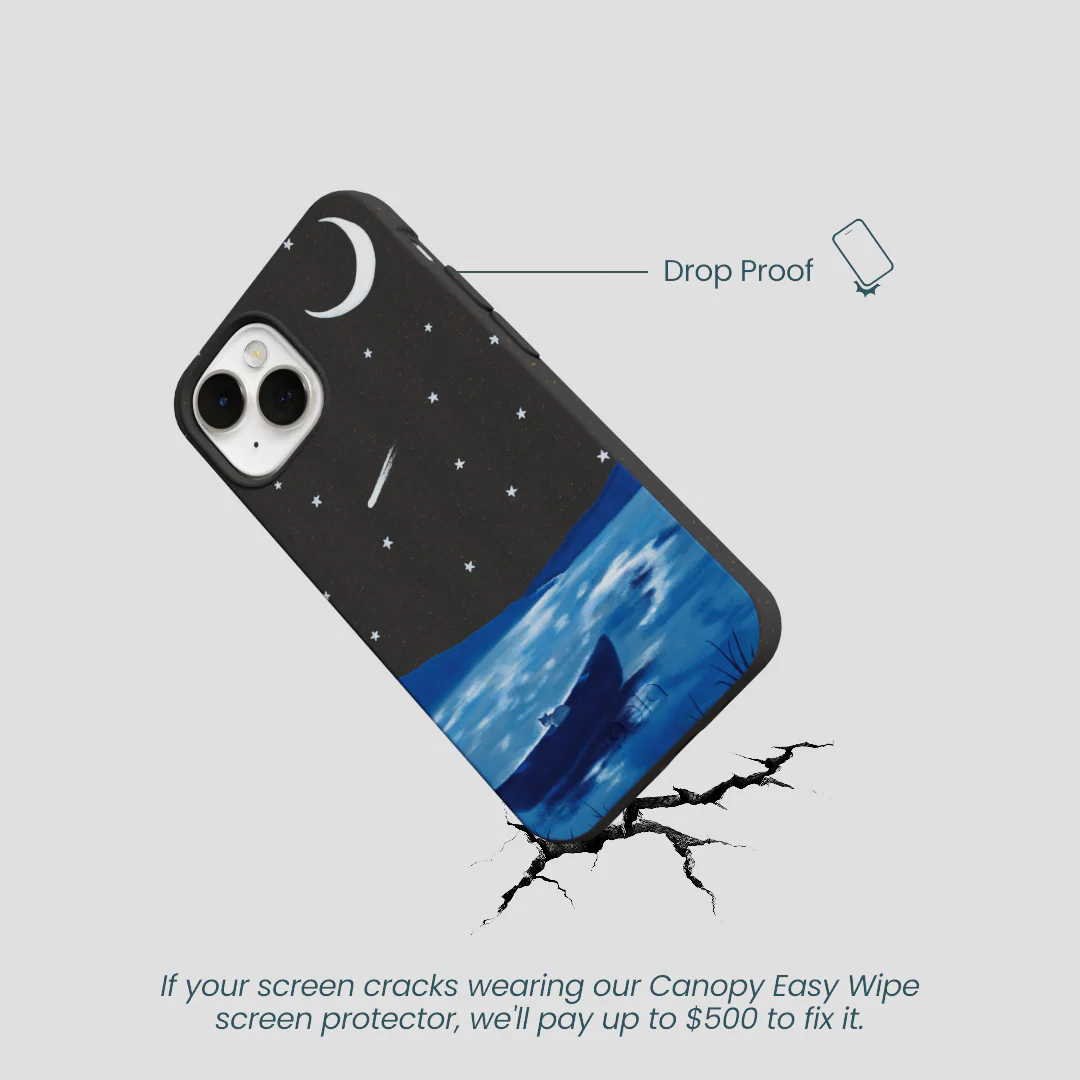 Black Moonlight Lake iPhone 13 Mini Case - Image 5
