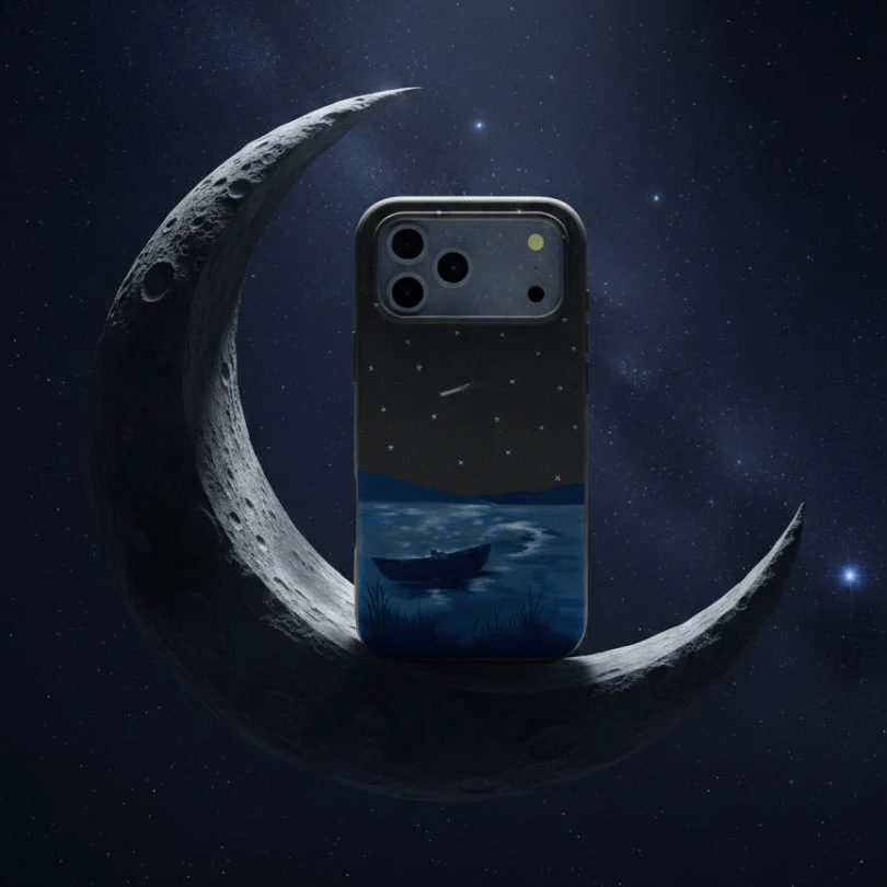 Black Moonlight Lake iPhone 14 Plus Case - Image 2
