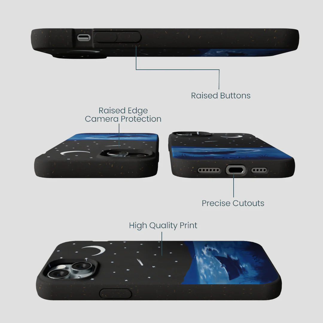 Black Moonlight Lake iPhone 14 Plus Case - Image 3