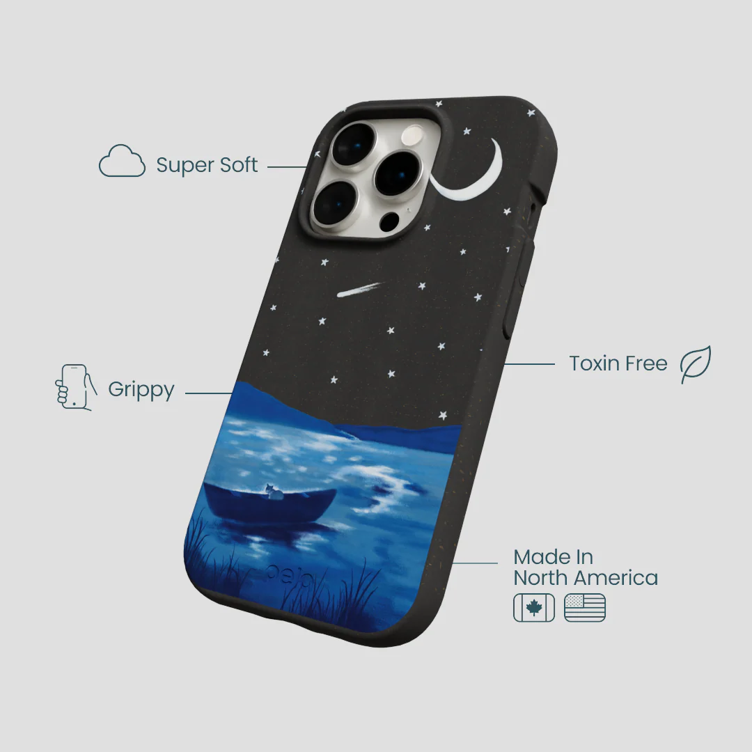 Black Moonlight Lake iPhone 14 Pro Case - Image 4