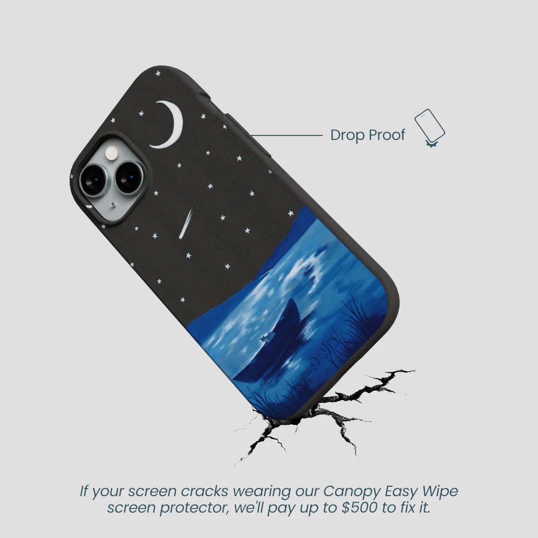 Black Moonlight Lake iPhone 15 Case - Image 5