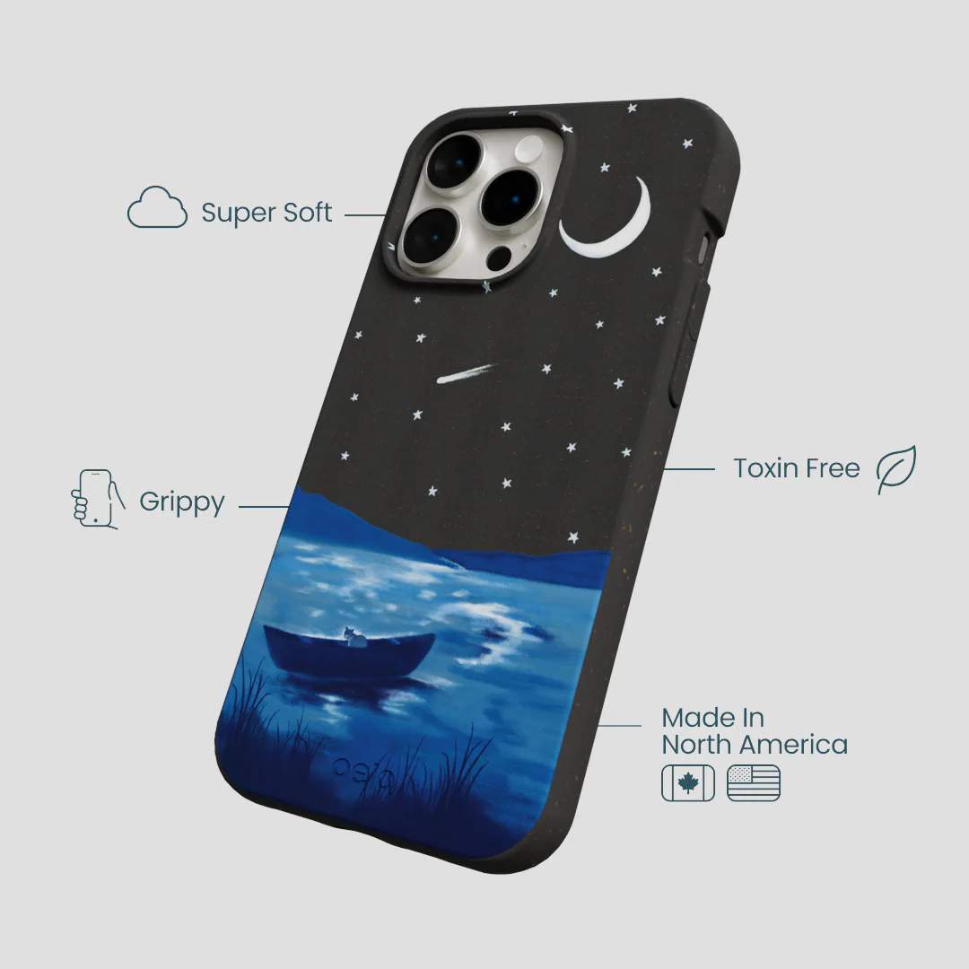Black Moonlight Lake iPhone 15 Pro Max Case - Image 4