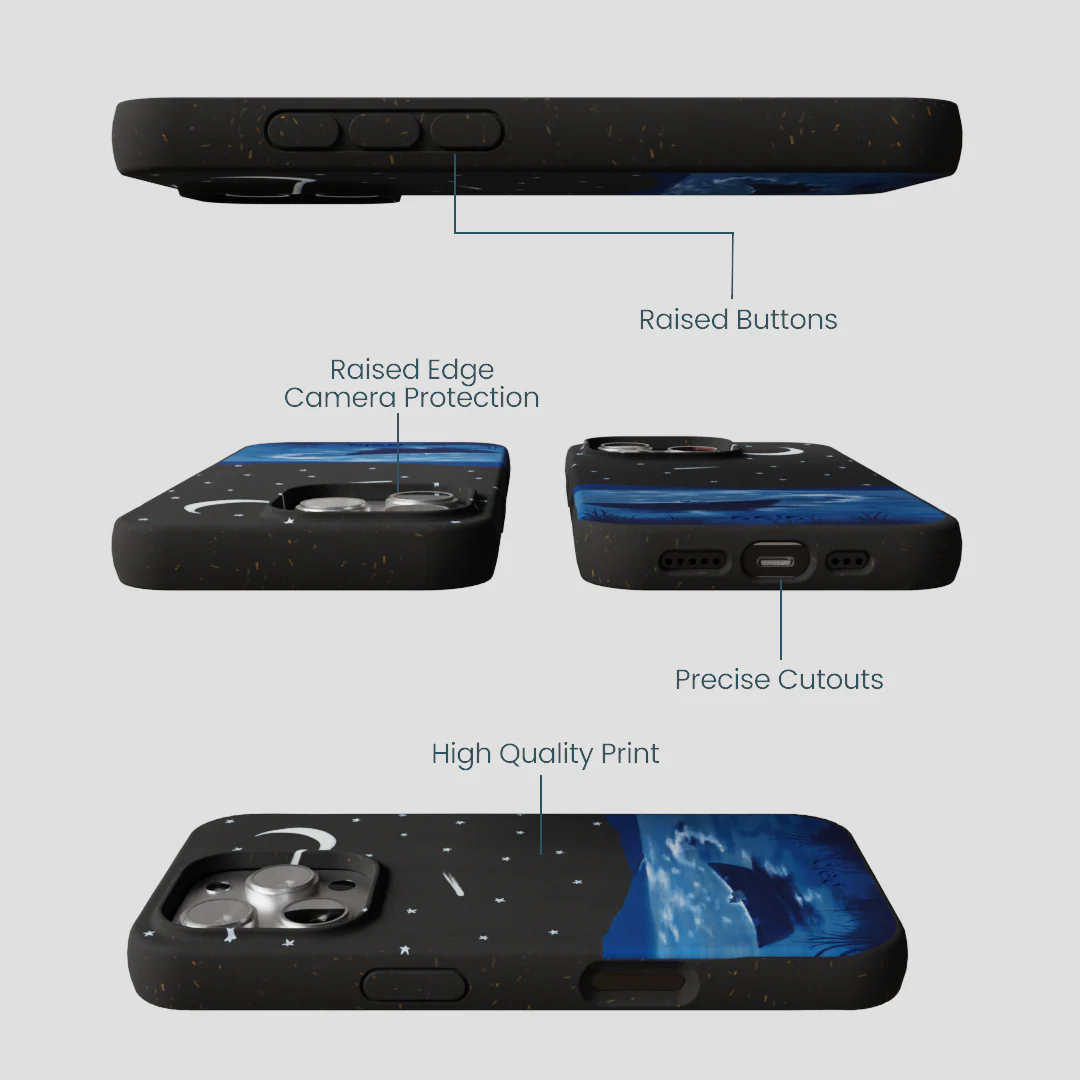 Black Moonlight Lake iPhone 16 Pro Case - Image 3