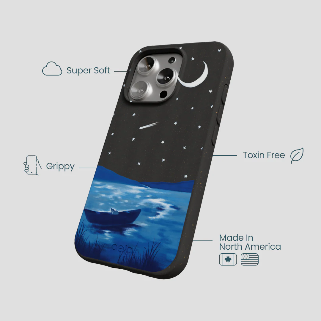 Black Moonlight Lake iPhone 16 Pro Case - Image 4