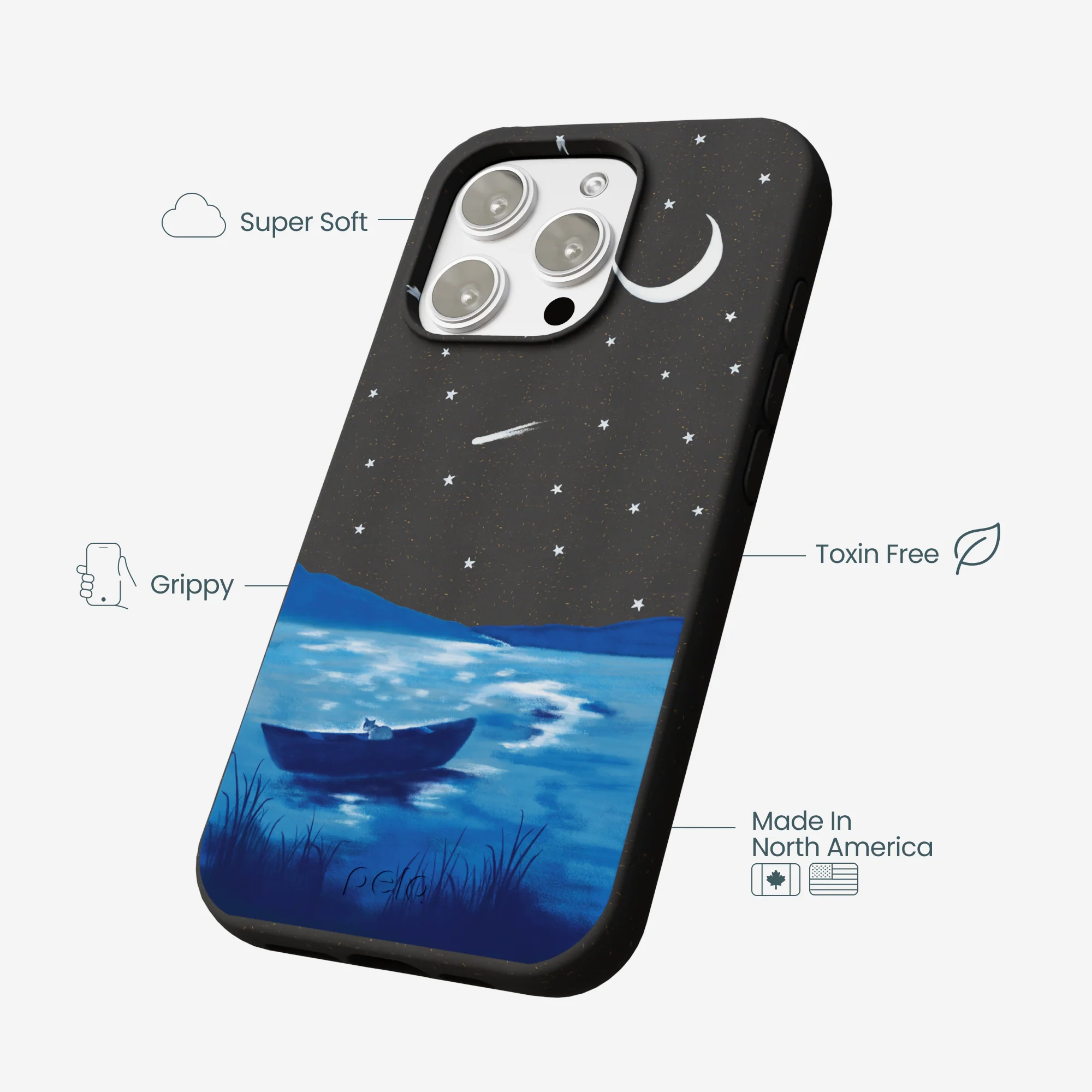 Black Moonlight Lake iPhone 16 Pro Max Case - Image 4