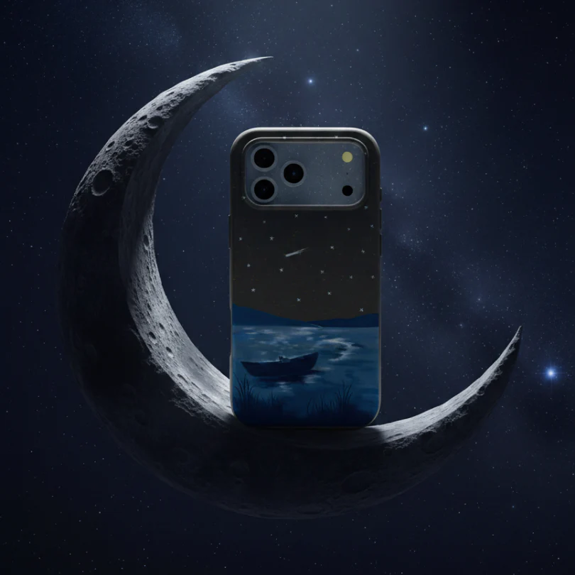 Black Moonlight Lake iPhone 17 Case - Image 2