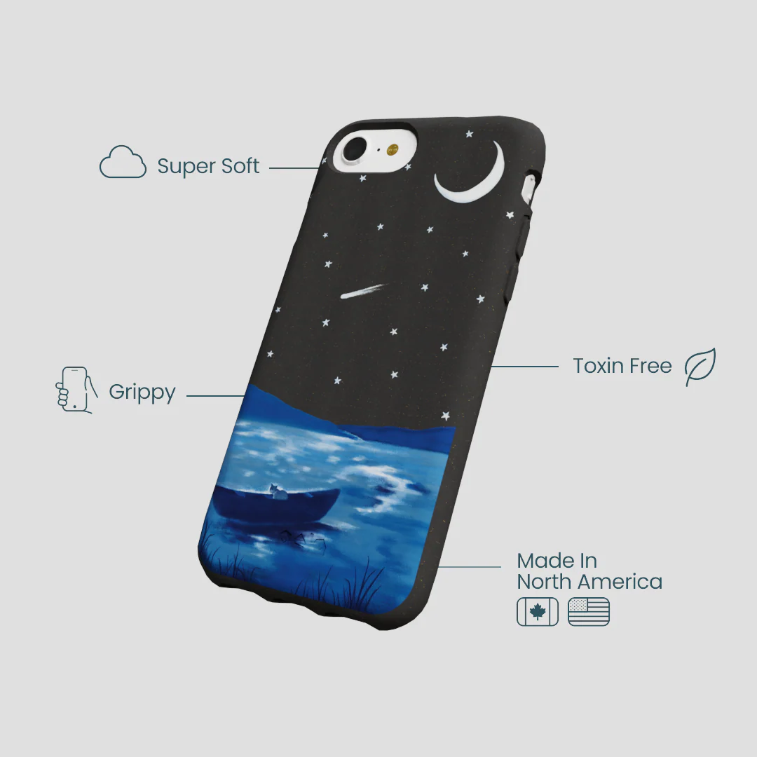 Black Moonlight Lake iPhone 6/6s/7/8/SE Case - Image 4