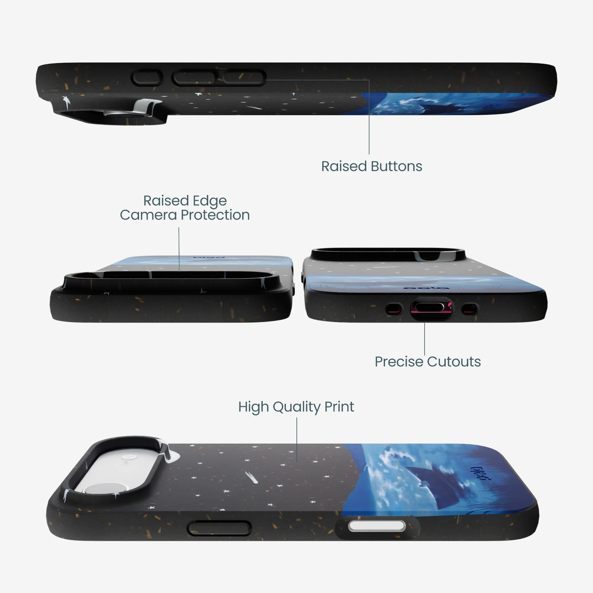 Black Moonlight Lake iPhone Air Case - Image 3