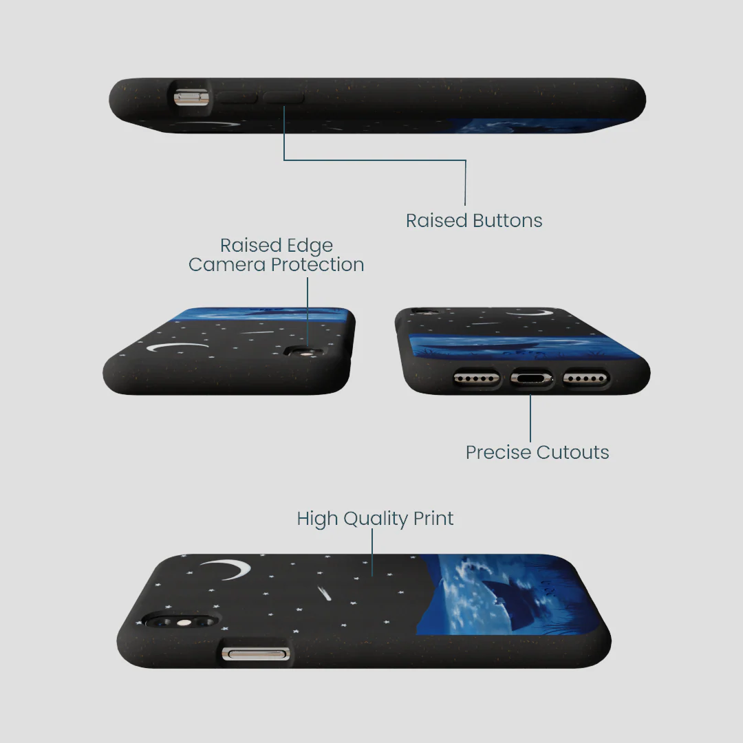 Black Moonlight Lake iPhone XR Case - Image 3