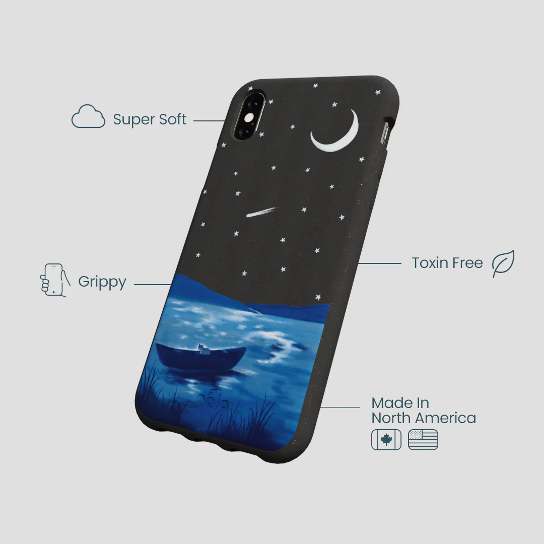 Black Moonlight Lake iPhone XR Case - Image 4