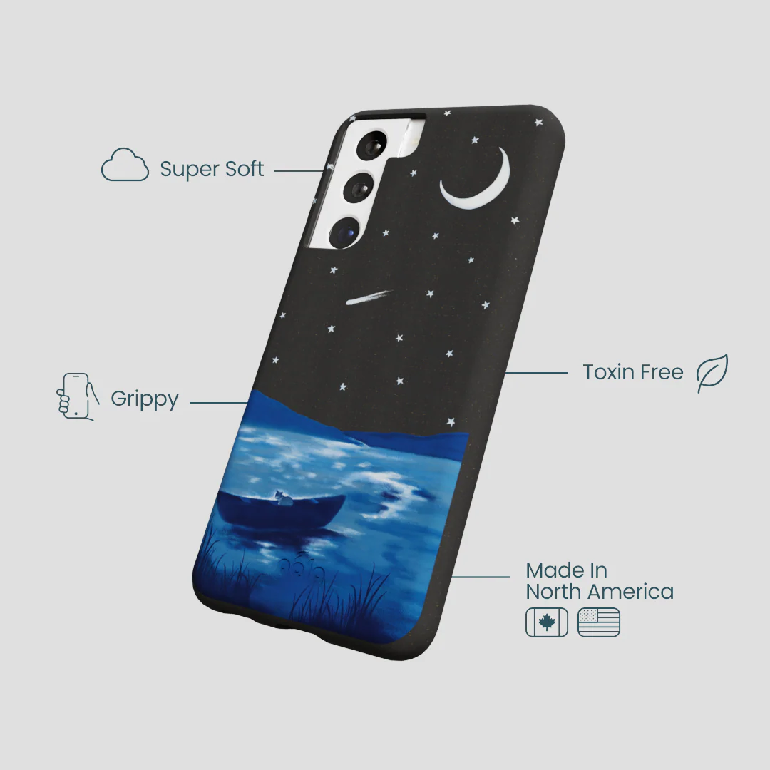Black Moonlight Lake Samsung Galaxy S21 Case - Image 4