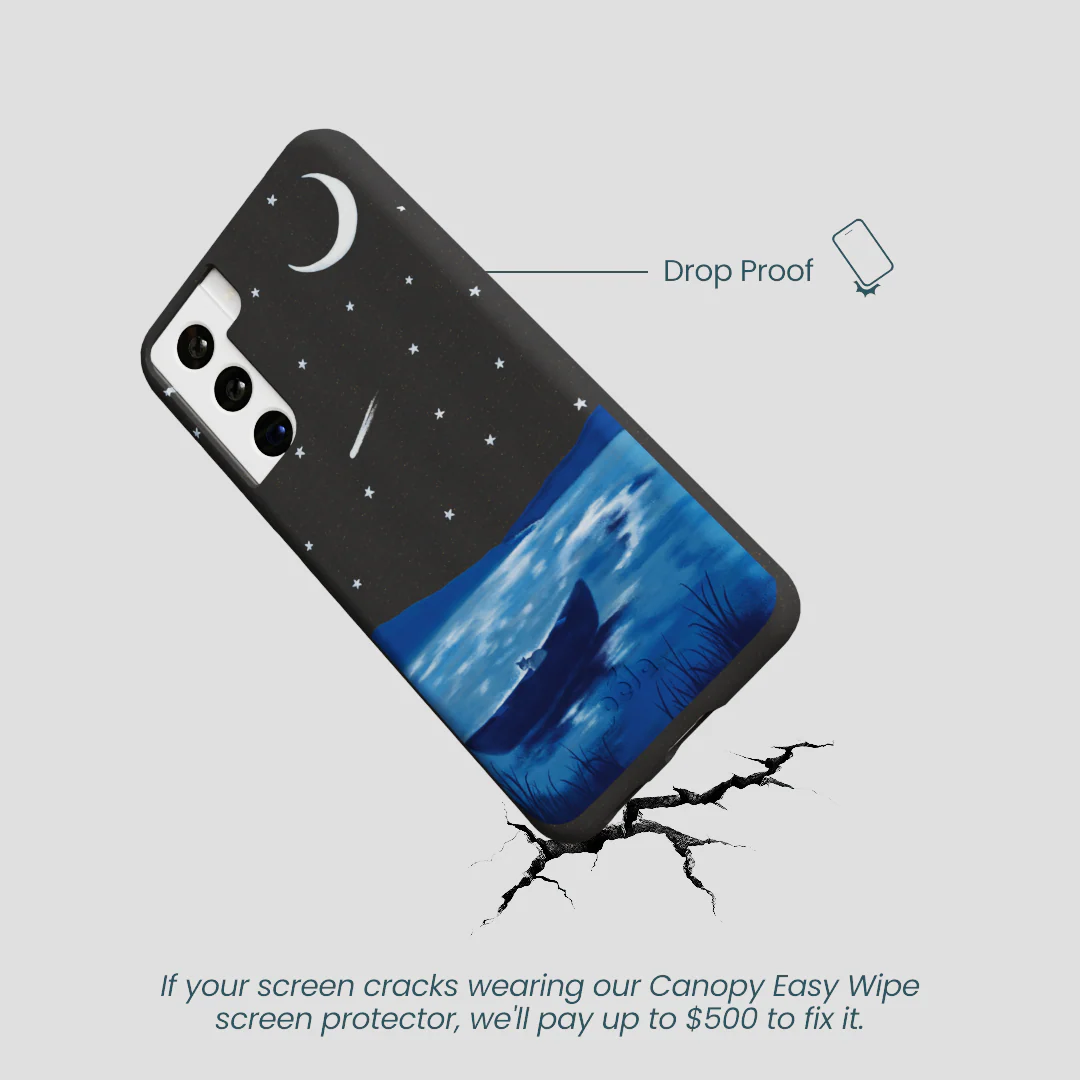 Black Moonlight Lake Samsung Galaxy S22 Case - Image 5