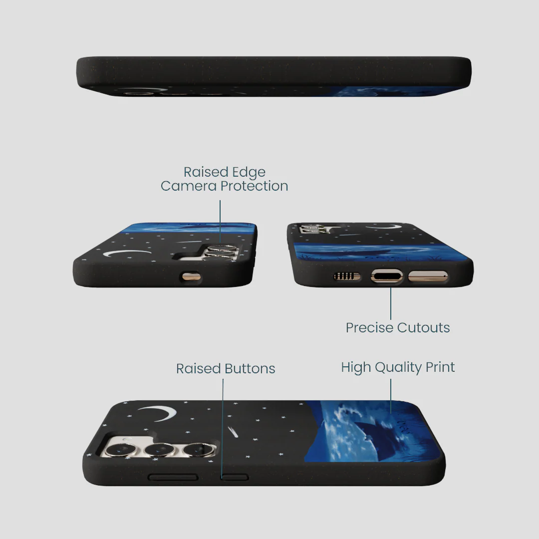 Black Moonlight Lake Samsung Galaxy S23 Case - Image 3