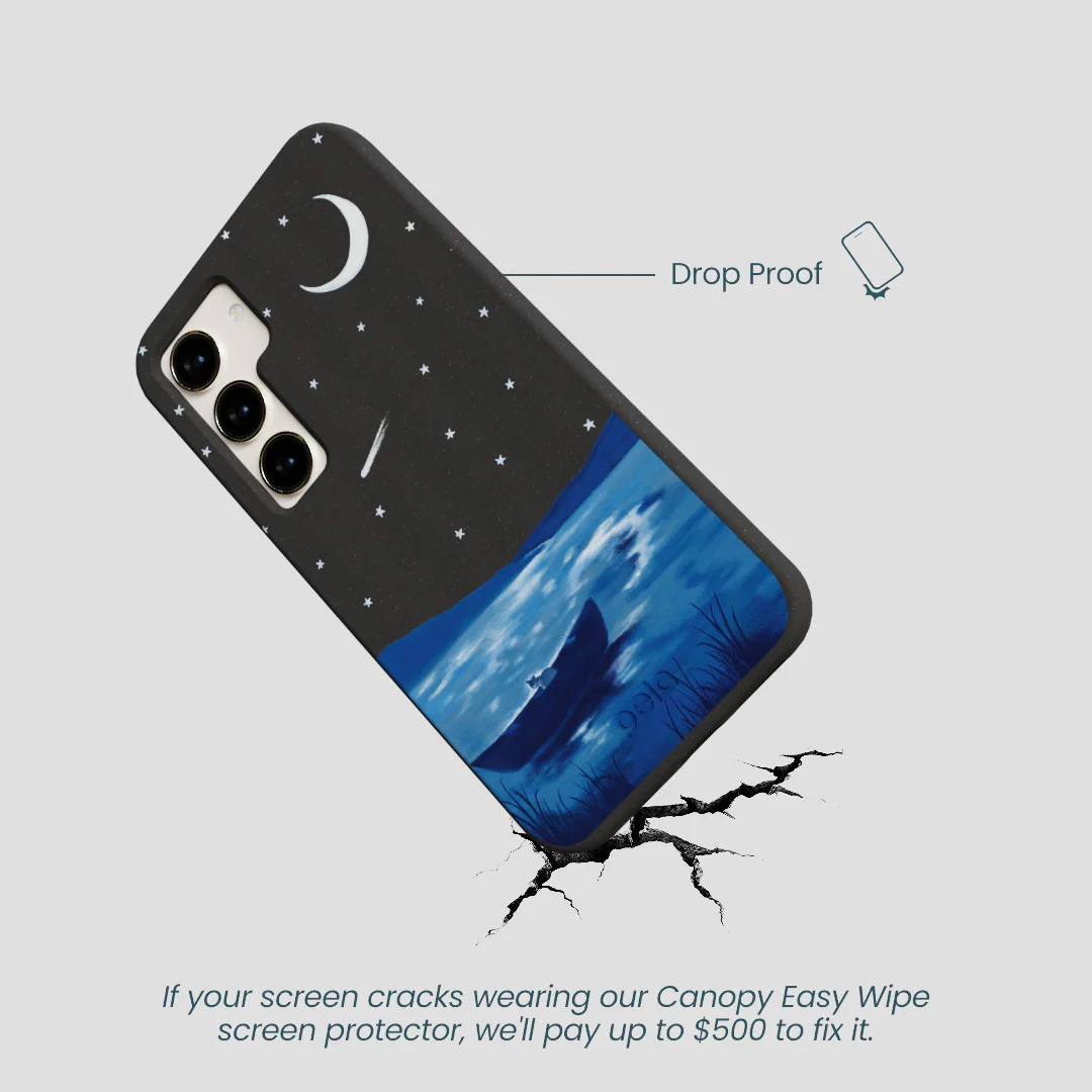 Black Moonlight Lake Samsung Galaxy S23 Case - Image 5