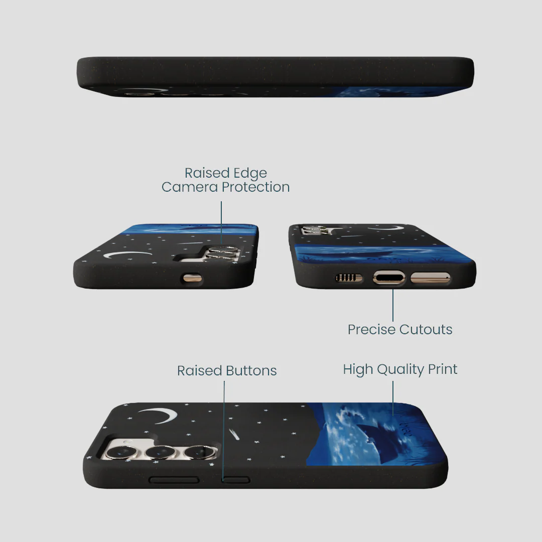 Black Moonlight Lake Samsung Galaxy S24 Case - Image 3