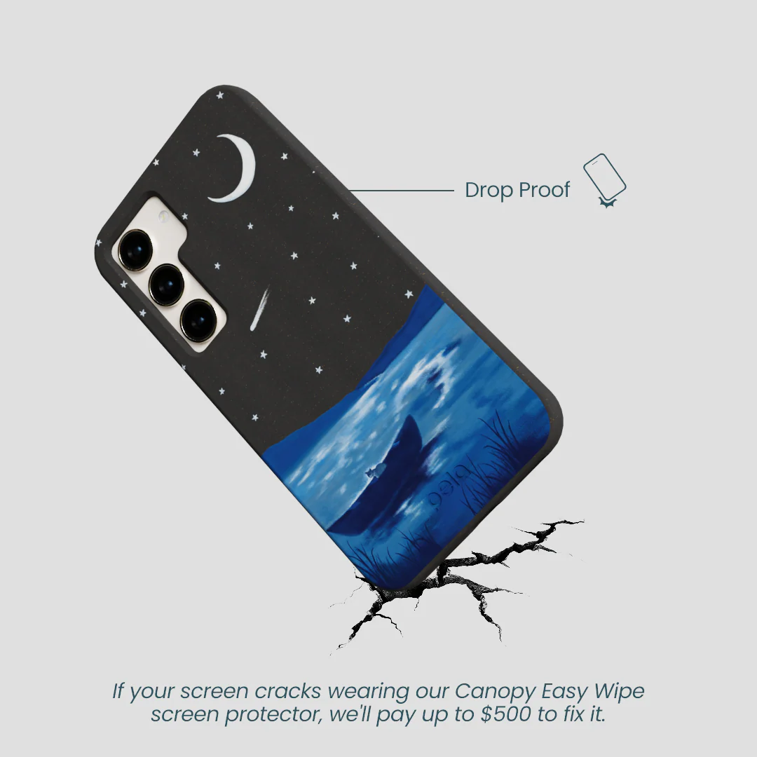 Black Moonlight Lake Samsung Galaxy S24 Case - Image 5