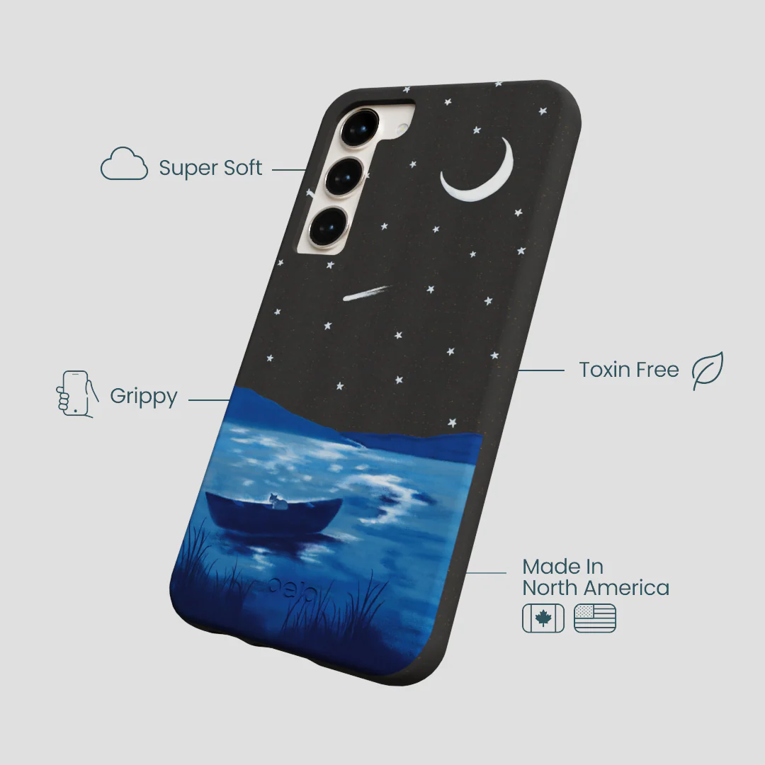Black Moonlight Lake Samsung Galaxy S24+(Plus) Case - Image 4