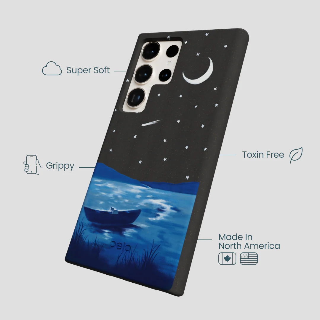 Black Moonlight Lake Samsung Galaxy S24 Ultra Case - Image 4