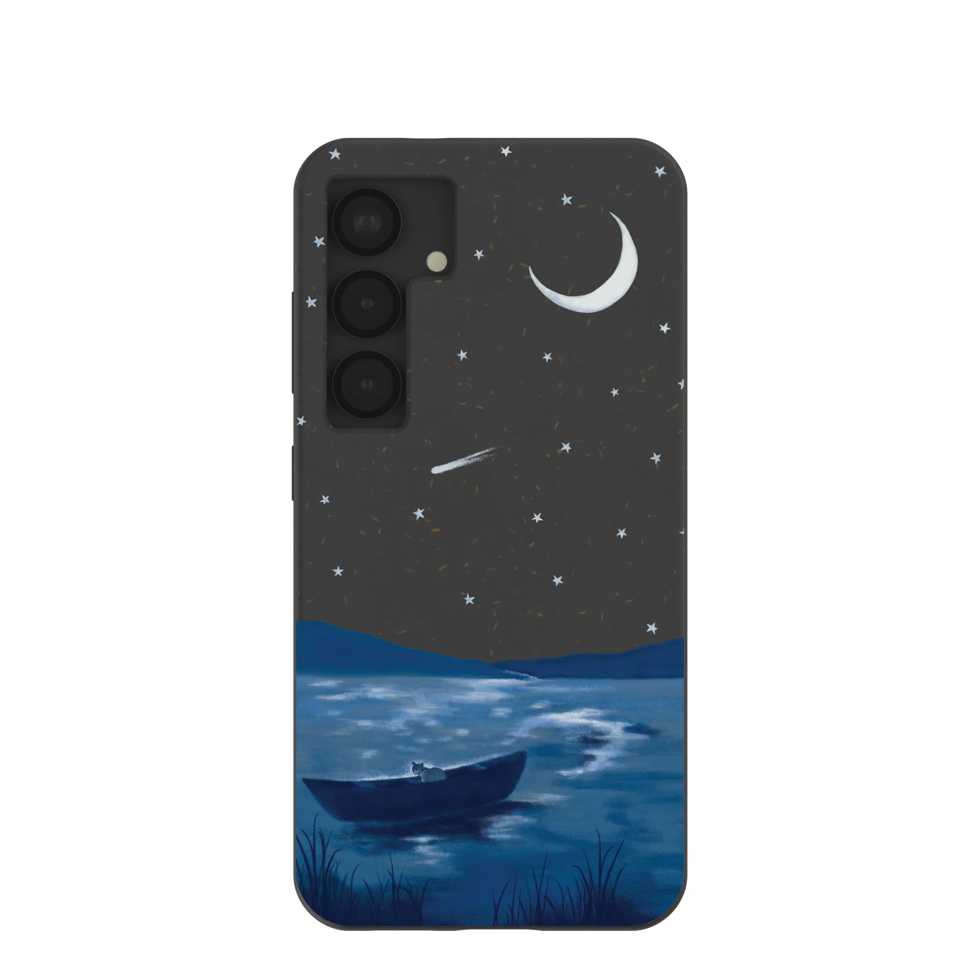 Black Moonlight Lake Samsung Galaxy S25 Case