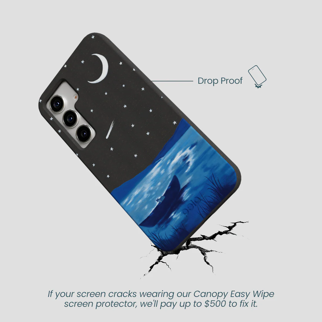 Black Moonlight Lake Samsung Galaxy S25 Case - Image 5