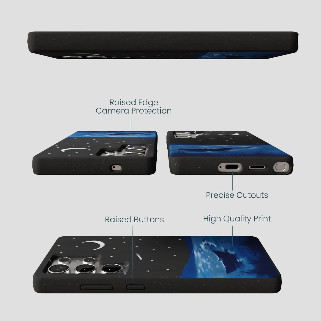 Black Moonlight Lake Samsung Galaxy S25 Ultra Case - Image 3