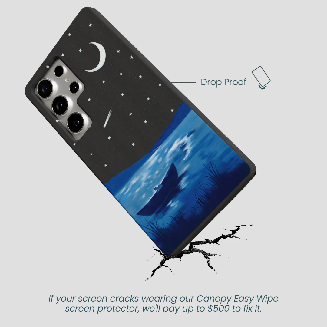 Black Moonlight Lake Samsung Galaxy S25 Ultra Case - Image 5