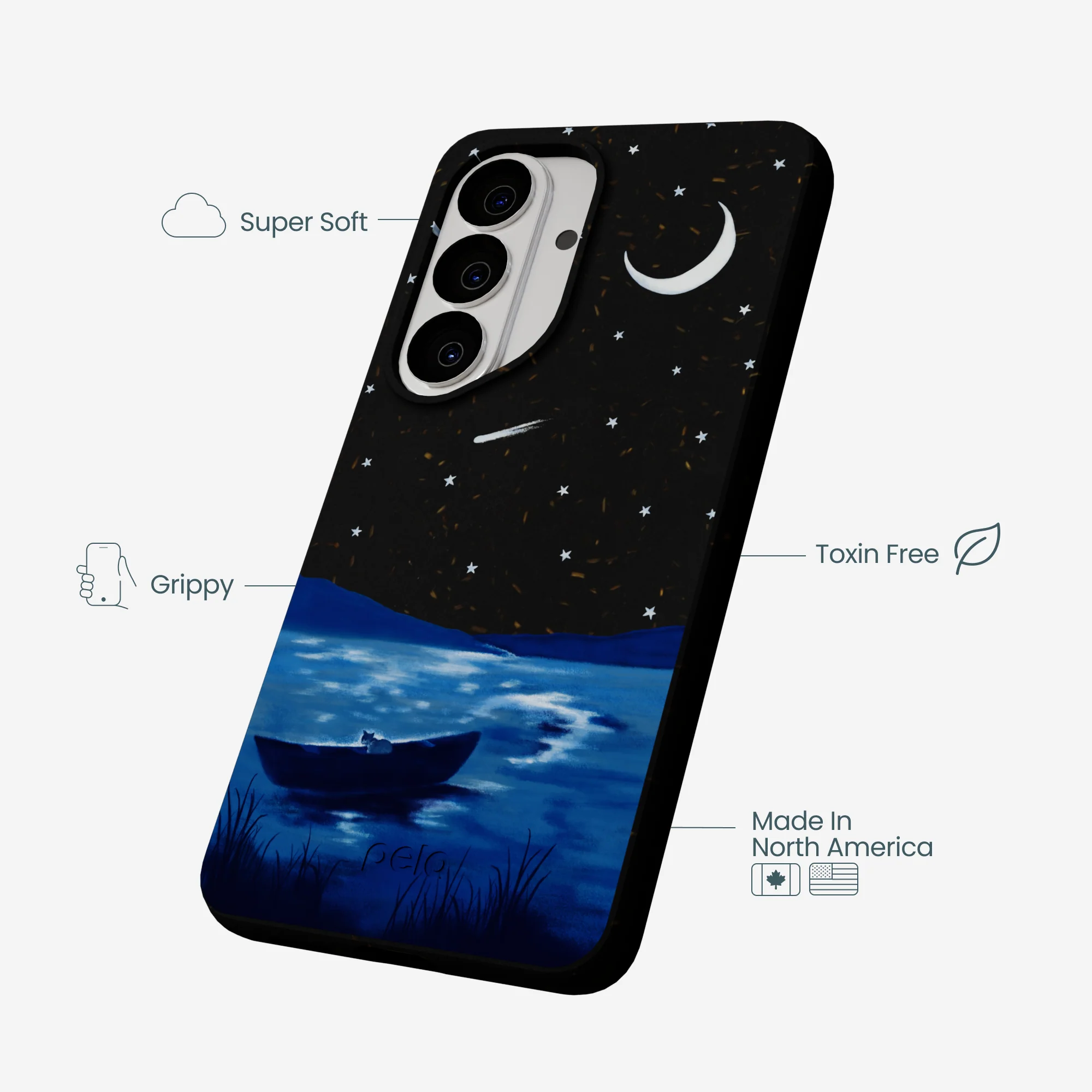 Black Moonlight Lake Samsung Galaxy S26 Case - Image 4