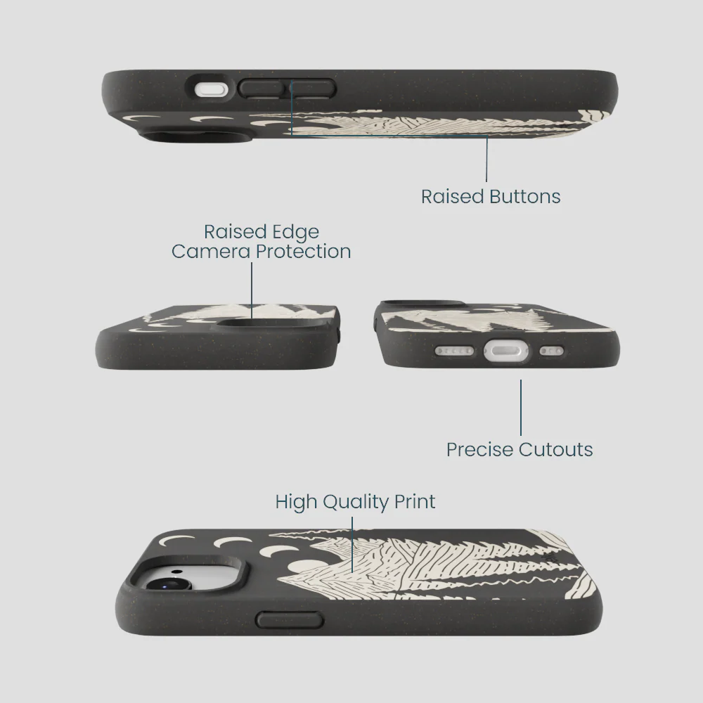 Black Moonlight Peaks iPhone 16e/17e Case - Image 3