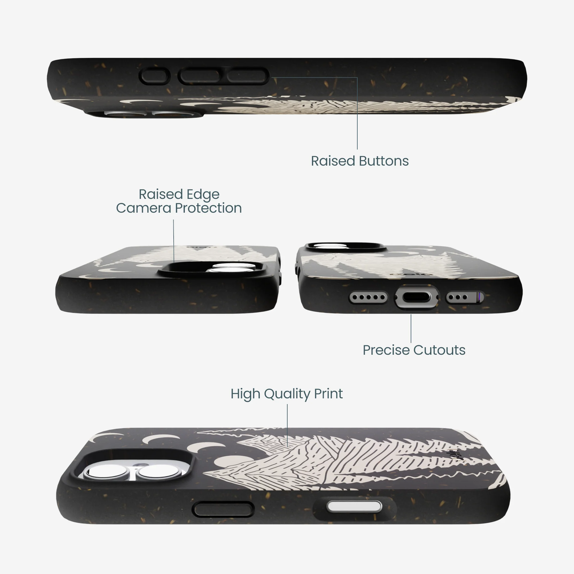 Black Moonlight Peaks iPhone 17 Case - Image 3