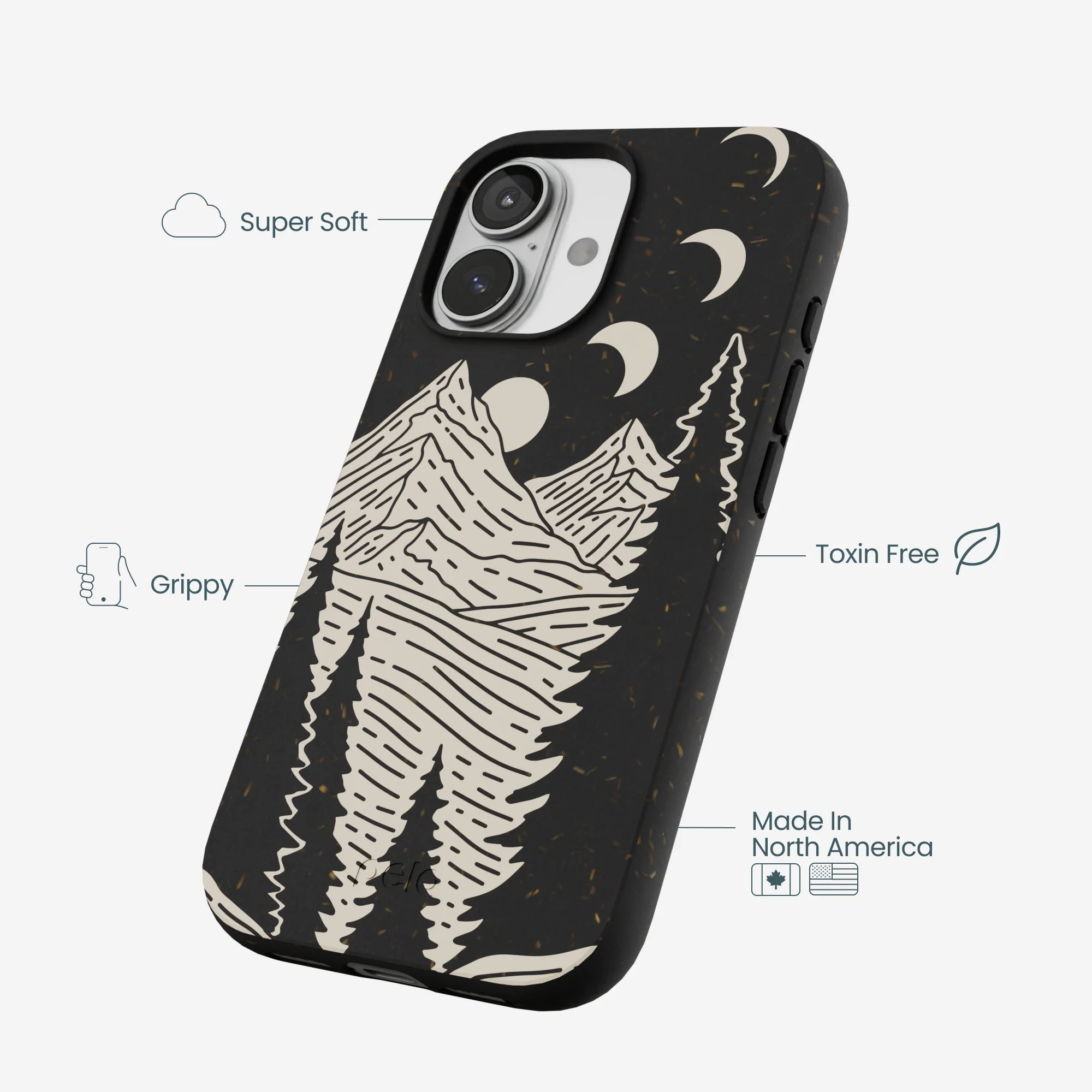 Black Moonlight Peaks iPhone 17 Case - Image 4