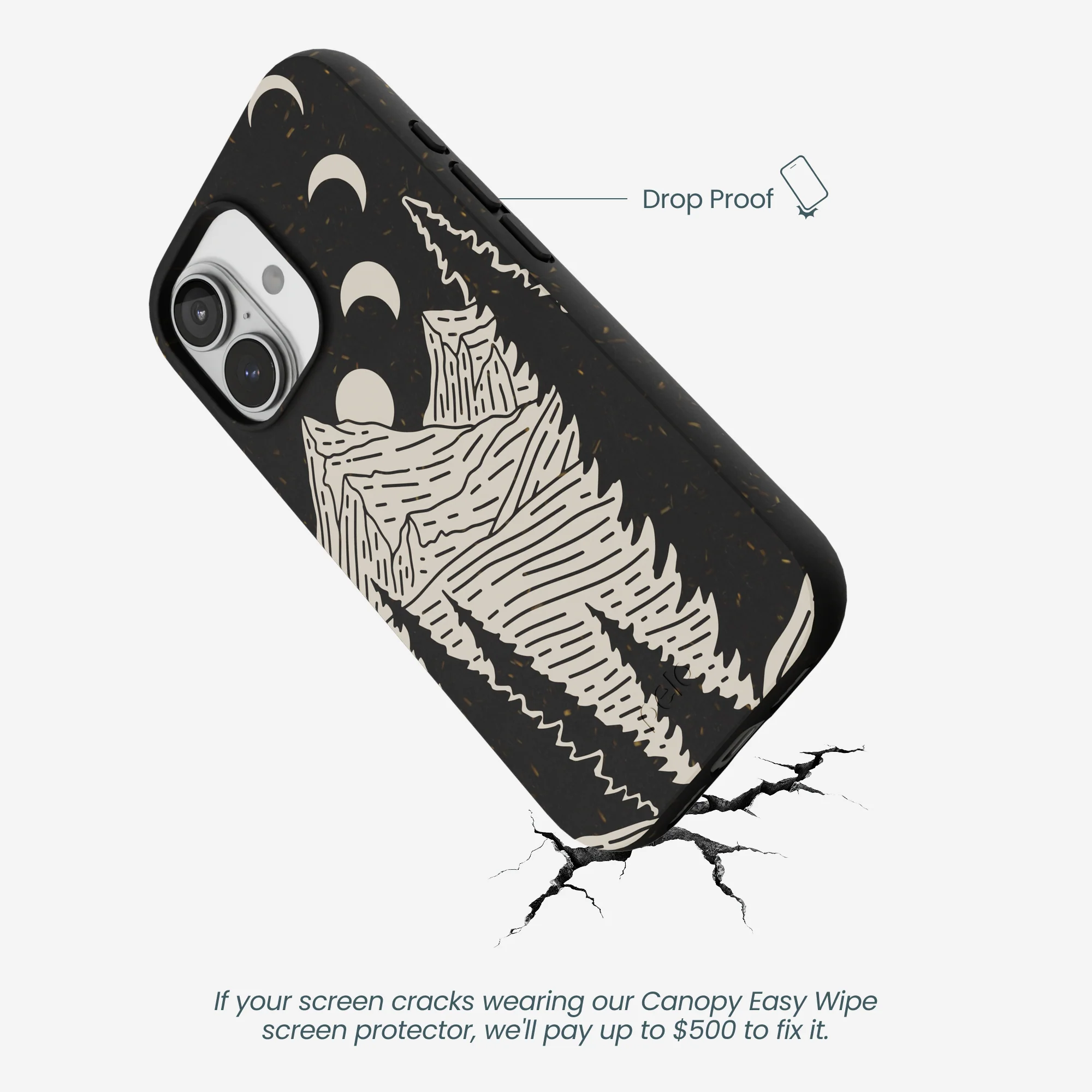Black Moonlight Peaks iPhone 17 Case - Image 5