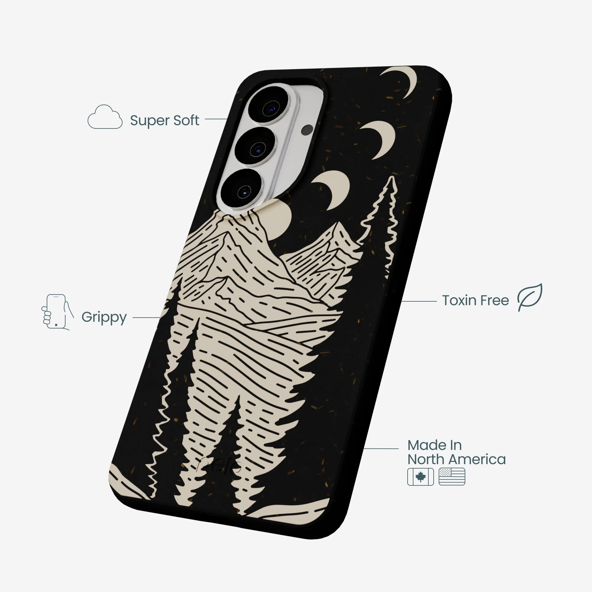 Black Moonlight Peaks Samsung Galaxy S26 Case - Image 4