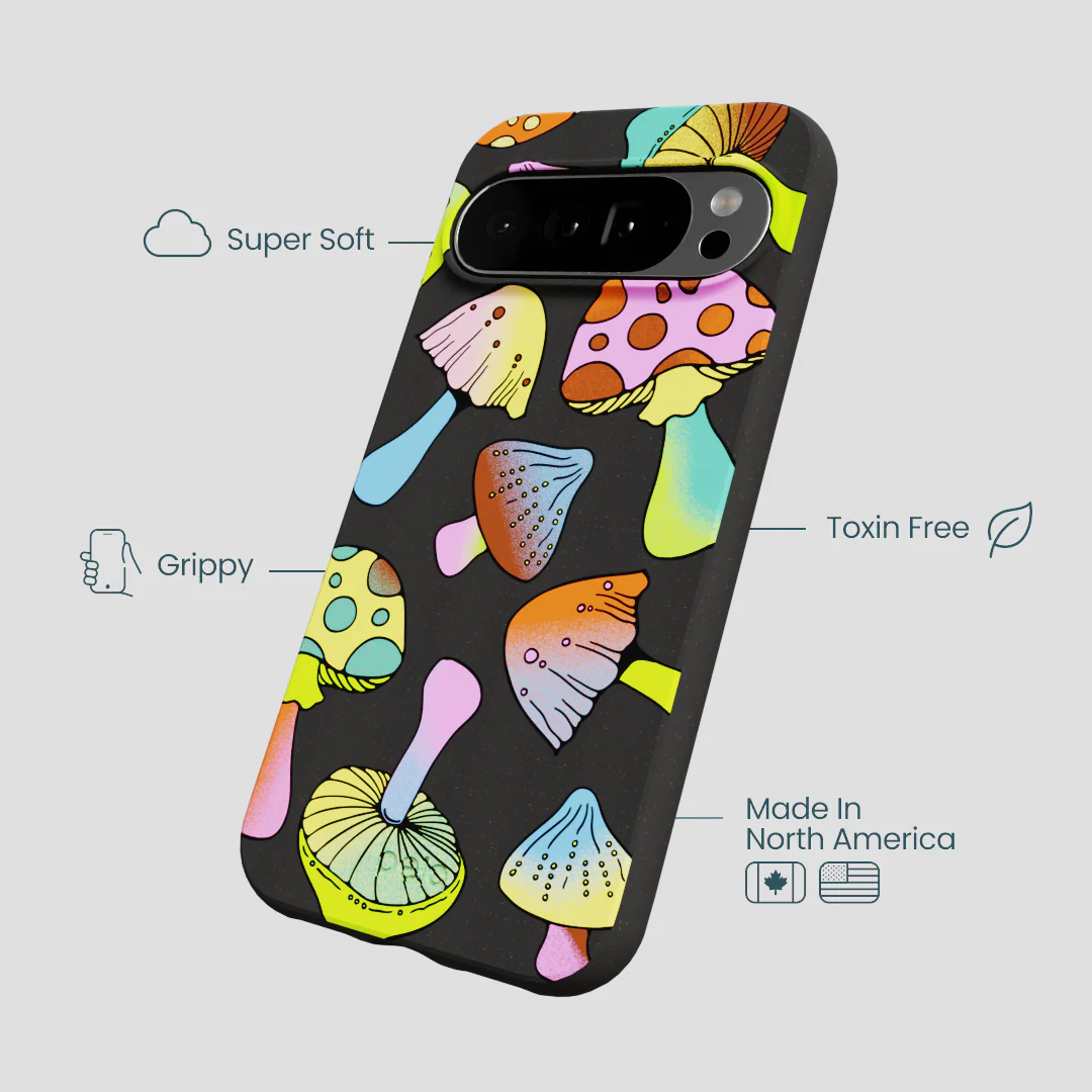 Black Mushroom Party Google Pixel 10 Pro XL Case - Image 4