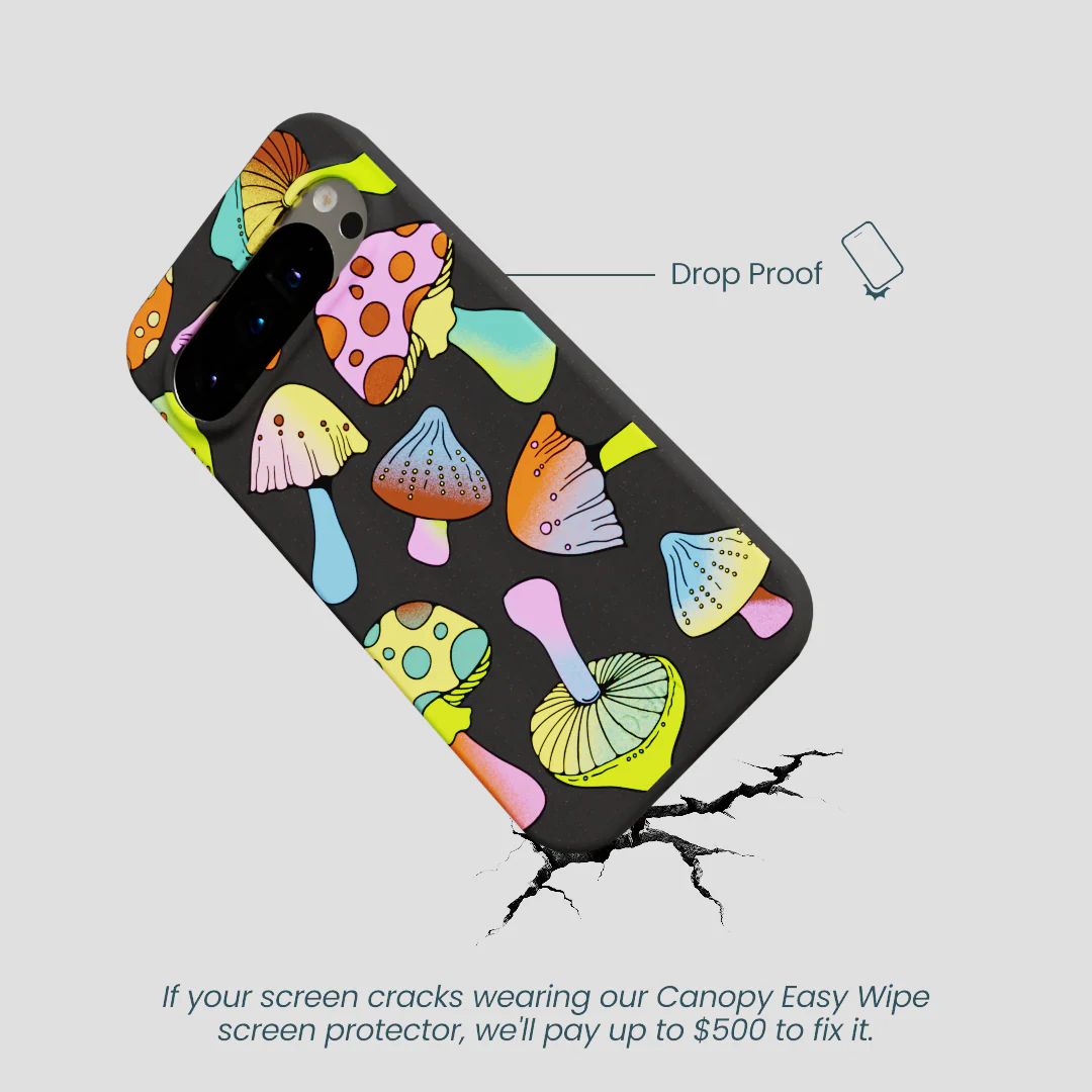 Black Mushroom Party Google Pixel 9/9 Pro Case - Image 5