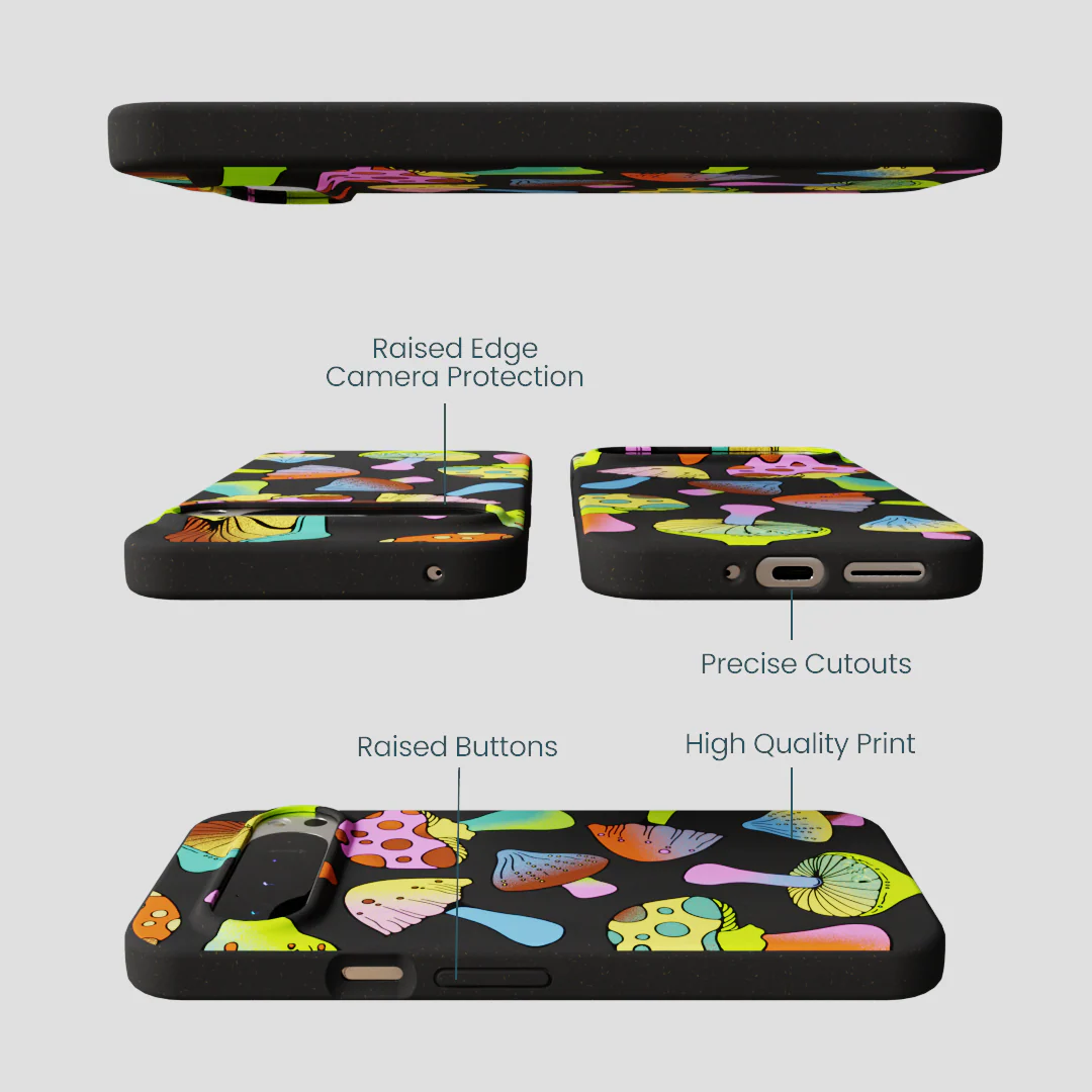 Black Mushroom Party Google Pixel 9 Pro XL Case - Image 3