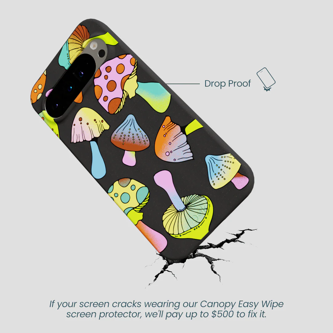Black Mushroom Party Google Pixel 9 Pro XL Case - Image 5