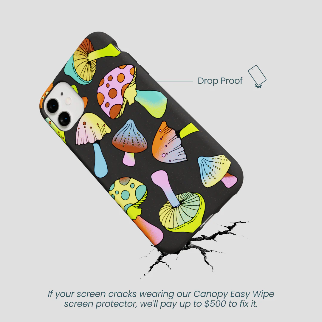 Black Mushroom Party iPhone 11 Case - Image 5