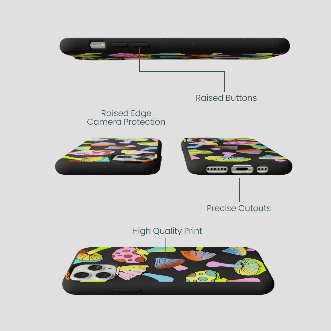 Black Mushroom Party iPhone 11 Pro Case - Image 3