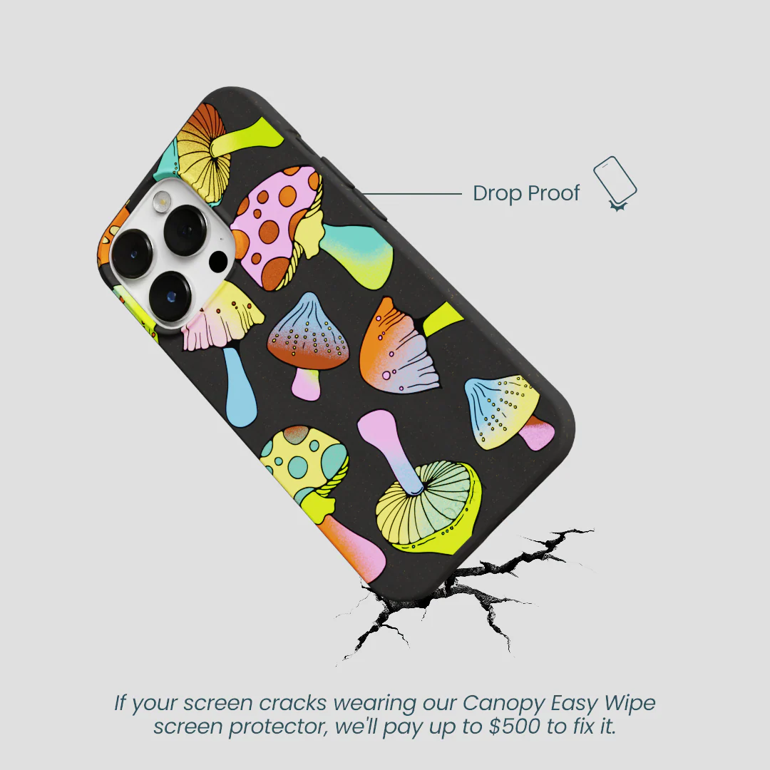 Black Mushroom Party iPhone 13 Pro Case - Image 5