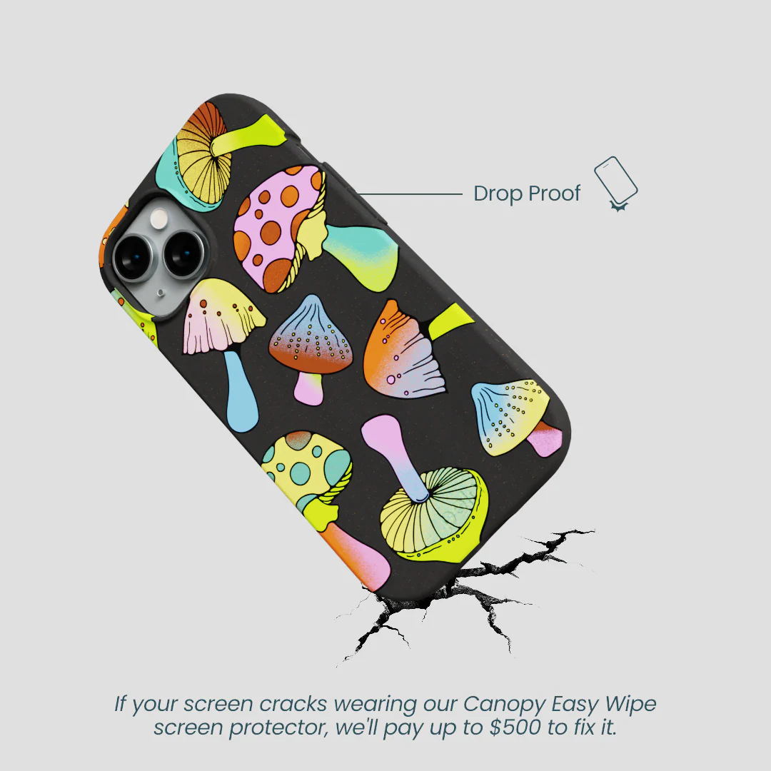 Black Mushroom Party iPhone 14 Case - Image 5